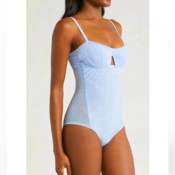 NWT  We Are Hah Under the Wire Mesh Bodysuit in Periwinkle  Size : XS - Picture 4 of 7